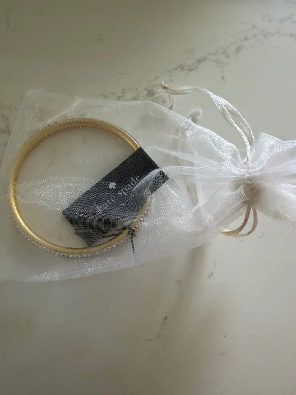 kate spade gold-tone crystal bangle bracelet - Picture 5 of 5